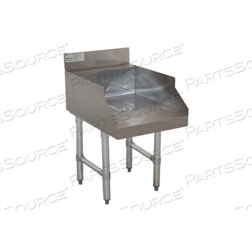 RECESSED DRAINBOARD FOR GLASS STORAGE, 15WX21DX33H, STAINLESS STEEL