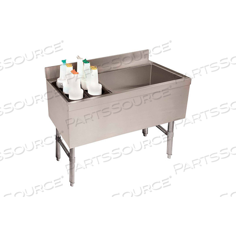 CHALLENGER COMBO ICE CHEST, 21X47, BOTTLE STORAGE RACK LEFT, 35/119 LBS ICE CAP