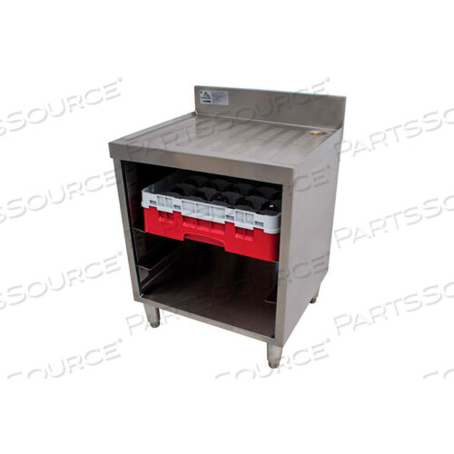 CORRUGATED TOP CLOSED GLASS RACK, 24WX21DX33H, STAINLESS STEEL