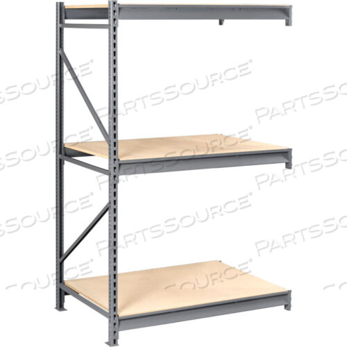 OEM#: BU-482484PA-MGYBULK STORAGE RACK - 48W X 24D X 84H - ADD-ON - 3 SHELF LEVELS - WOOD DECK - MEDIUM GRAY by Tennsco Corp.