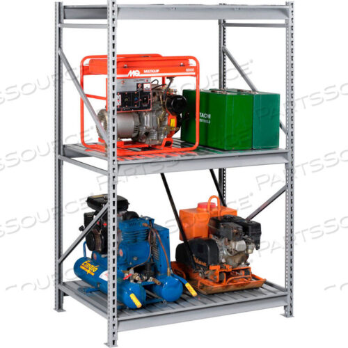 OEM#: BU-483696CS-LGYBULK STORAGE RACK - 48W X 36D X 96H - STARTER - 3 SHELF LEVELS - STEEL DECK - LIGHT GRAY by Tennsco Corp.