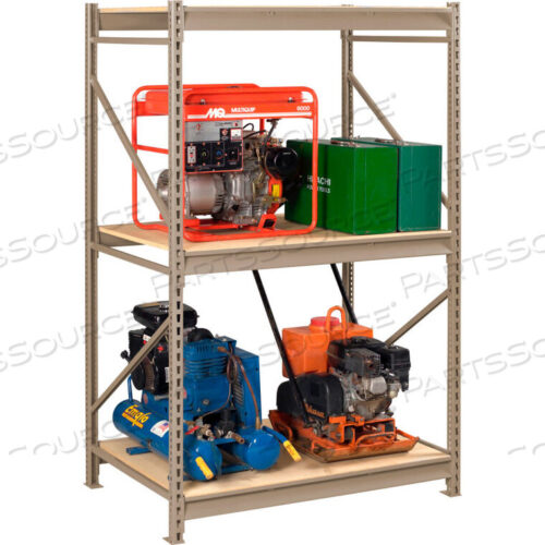 OEM#: BU-7224120PS-SNDBULK STORAGE RACK - 72W X 24D X 120H - STARTER - 3 SHELF LEVELS - WOOD DECK - SAND by Tennsco Corp.