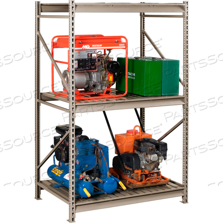 OEM#: BU-724884CS-SNDBULK STORAGE RACK - 72W X 48D X 84H - STARTER - 3 SHELF LEVELS - STEEL DECK - SAND by Tennsco Corp.