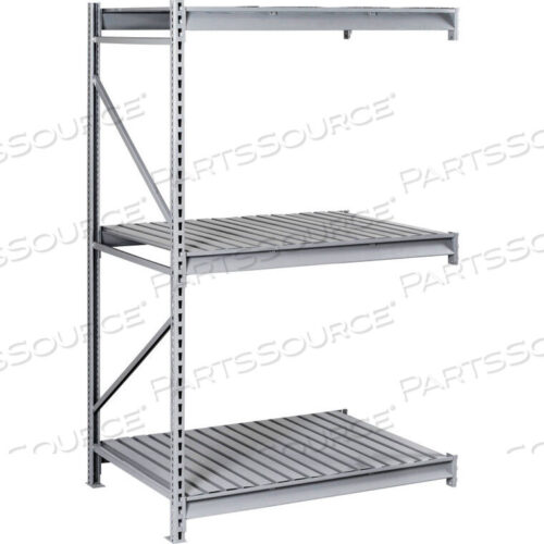 OEM#: BU-9636120CA-LGYBULK STORAGE RACK - 96W X 36D X 120H - ADD-ON - 3 SHELF LEVELS - STEEL DECK - LIGHT GRAY by Tennsco Corp.
