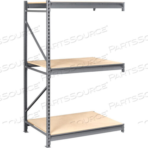 OEM#: BU-9648120PA-MGYBULK STORAGE RACK - 96W X 48D X 120H - ADD-ON - 3 SHELF LEVELS - WOOD DECK - MEDIUM GRAY by Tennsco Corp.