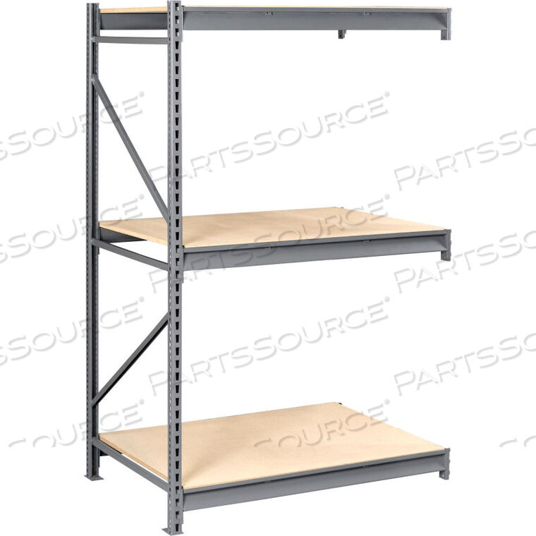 OEM#: BU-9648120PA-MGYBULK STORAGE RACK - 96W X 48D X 120H - ADD-ON - 3 SHELF LEVELS - WOOD DECK - MEDIUM GRAY by Tennsco Corp.