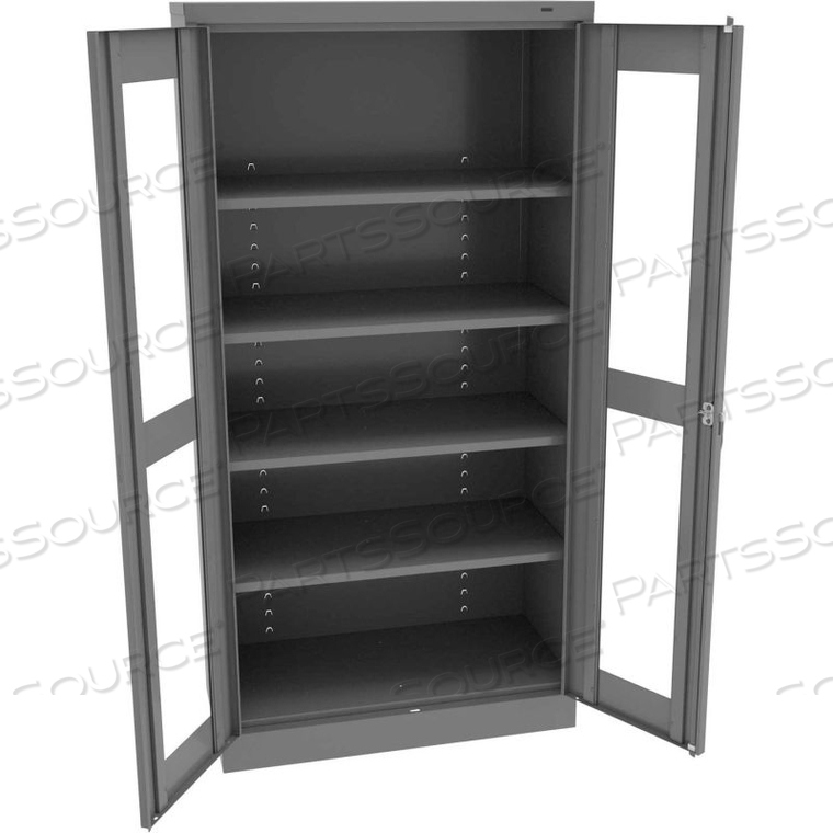 C-THRU STANDARD STORAGE CABINET - UNASSEMBLED, 36W X 18D X 72H, MEDIUM GREY