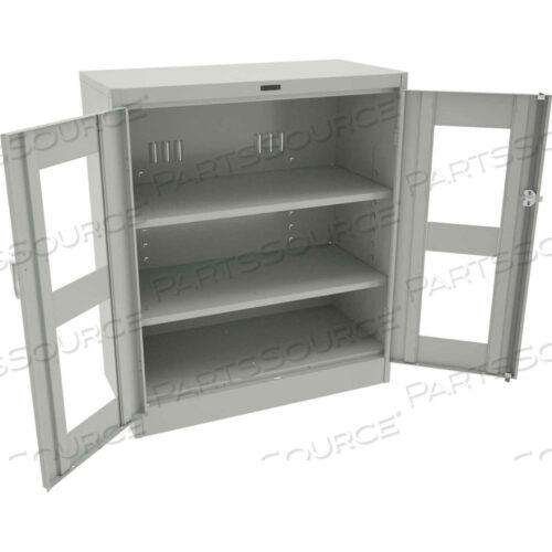 C-THRU DELUXE STORAGE CABINET - UNASSEMBLED 36W X 18D X 42H, LIGHT GREY