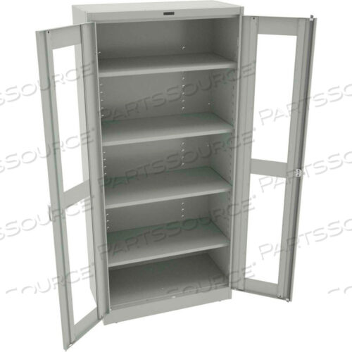 C-THRU DELUXE STORAGE CABINET - UNASSEMBLED 36W X 18D X 78H, LIGHT GREY