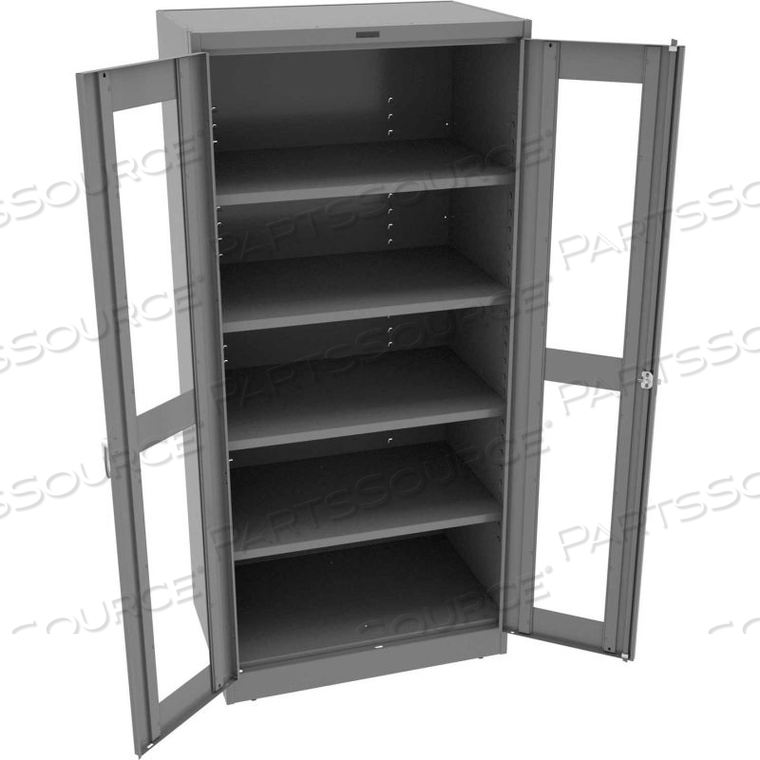 C-THRU DELUXE STORAGE CABINET - UNASSEMBLED 36W X 24D X 78H, MEDIUM GREY
