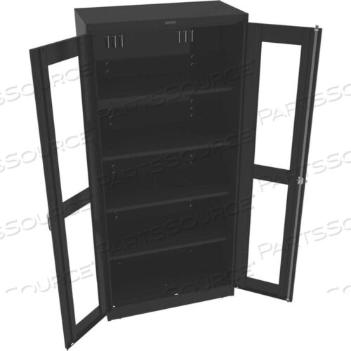 C-THRU DELUXE STORAGE CABINET - WELDED 36W X 18D X 78H, BLACK