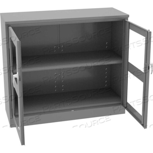 C-THRU JUMBO COUNTER HEIGHT CABINET - UNASSEMBLED 48W X 18D X 42H, MED GREY