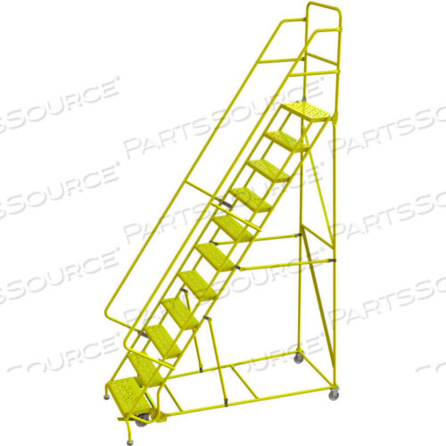 OEM#: KDSR111246-YPERFORATED 24W 11 STEP STEEL ROLLING LADDER, 10D TOP STEP by Tri-Arc