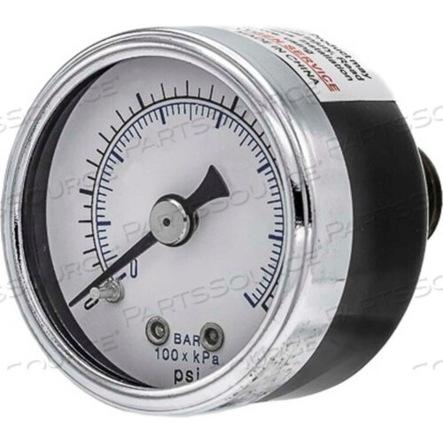 OEM#: 102D-204B2 UTILITY PRESSURE GAUGE, 1/4 NPT, DRY FILLABLE, 0/15 PSI, CTR BACK MOUNT by PIC Gauges