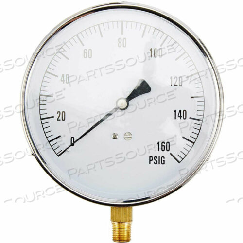 4.5 CONTRACTOR PRESSURE GAUGE, 1/4 NPT, 0/160 PSI, STAINLESS, CONTRACTOR-4LE