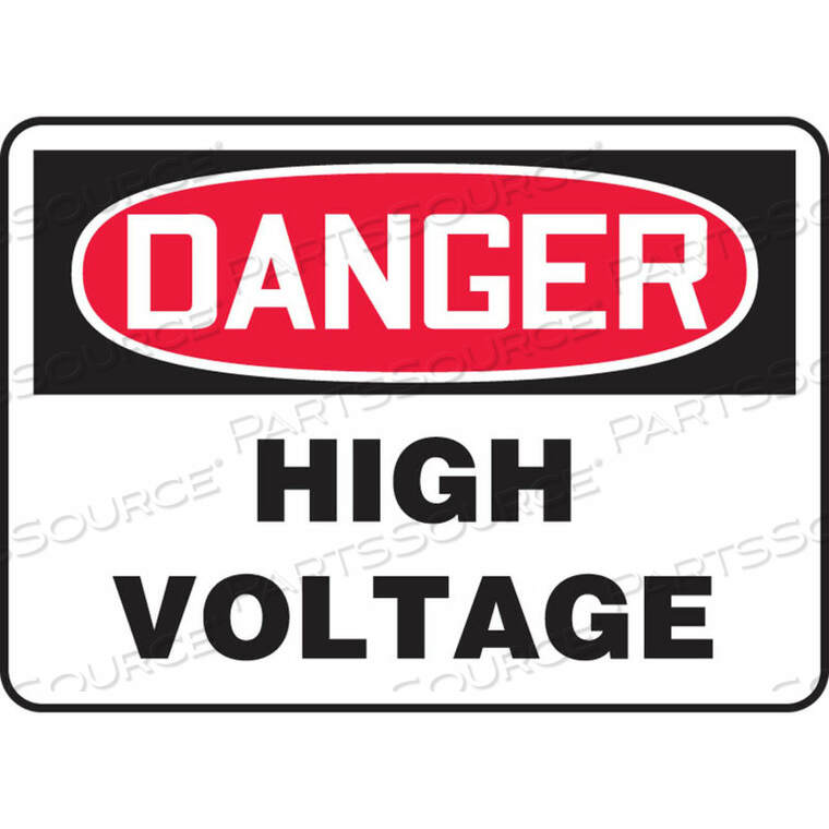 OEM#: MELC113VADANGER SIGN, HIGH VOLTAGE, 10W X 7H, ALUMINUM by Accuform Manufacturing, Inc.