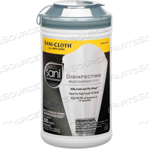 NICE PAK DISINFECTING SURFACE WIPES, 200 WIPES/CAN 1/CASE