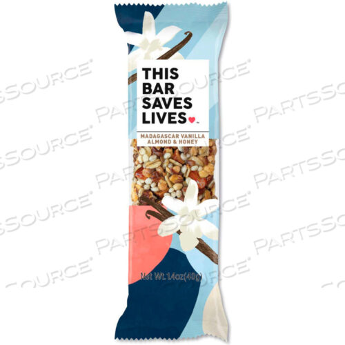 THIS BAR SAVES LIVES SNACKBARS, MADAGASCAR VANILLA ALMOND & HONEY, 1.4 OZ., 12/BOX