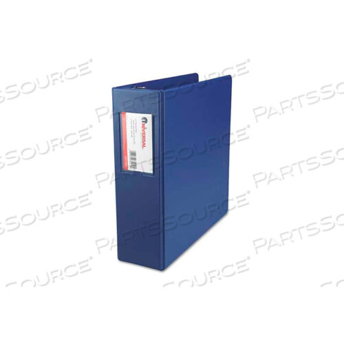 SUEDE FINISH VINYL ROUND RING BINDER WITH LABEL HOLDER, 3 CAPACITY, ROYAL BLUE