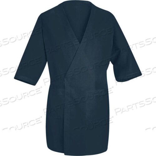 OEM#: WP10NVRGSRED KAP COLLARLESS BUTCHER WRAP W/EXTERIOR POCKETS, NAVY, POLYESTER/COMBED COTTON, S by VF Imagewear, Inc.