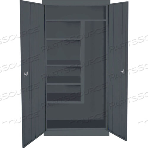 J-318AM ANTIMICROBIAL JANITORIAL CABINET, 30W X 18D X 72H CHARCOAL