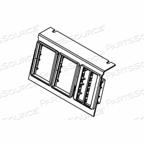 C8005P-3RT FLOOR BOX AC8105 & AC8850 PLATE W/(3) ORTRONICS LT GRAY BEZELS