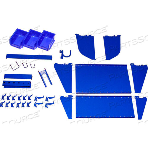 OEM#: KT-400-WRK BUSLOTTED TOOL BOARD WORKSTATION ACCESSORY KIT FOR PEGBOARD & SLOTTED TOOL BOARD, BLUE by Wall Control Pegboard
