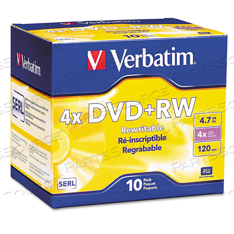 OEM#: 94839DVD+RW REWRITABLE DISC, 4.7 GB, 4X, SLIM JEWEL CASE, SILVER, 10/PACK by Verbatim