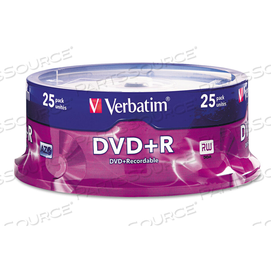 OEM#: 95033DVD+R RECORDABLE DISC, 4.7 GB, 16X, SPINDLE, SILVER, 25/PACK by Verbatim