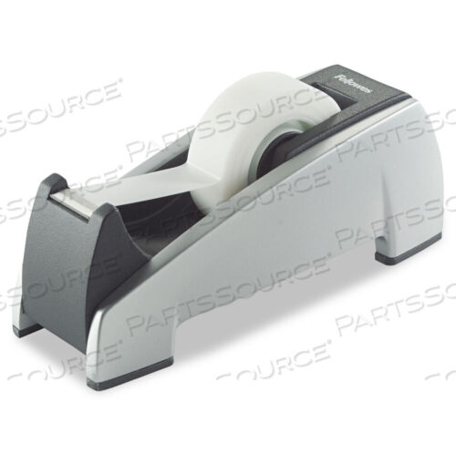 OEM#: 8032701OFFICE SUITES DESKTOP TAPE DISPENSER, HEAVY BASE, 1 CORE, PLASTIC, BLACK/SILVER by Fellowes