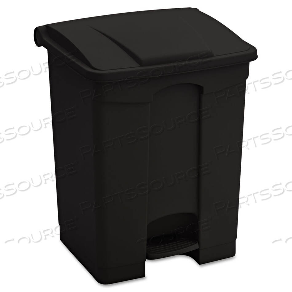 OEM#: 9922BLLARGE CAPACITY PLASTIC STEP-ON RECEPTACLE, 17 GAL, PLASTIC, BLACK by Safco