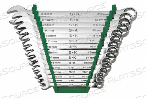 OEM#: 86265COMBO WRENCH SET FULL POLISH 8-22MM 15PC by SK Professional Tools