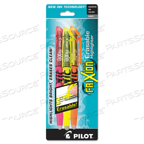 OEM#: 46507FRIXION LIGHT ERASABLE HIGHLIGHTER, ASSORTED INK COLORS, CHISEL TIP, ASSORTED BARREL COLORS, 3/PACK by Pilot
