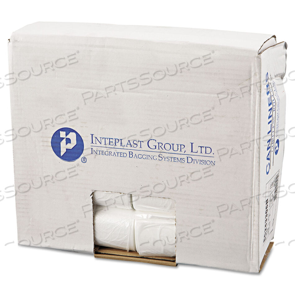 OEM#: EC243306NHIGH-DENSITY COMMERCIAL CAN LINERS, 16 GAL, 6 MICRONS, 24 X 33, NATURAL, 50 BAGS/ROLL, 20 ROLLS/CARTON by Inteplast Group