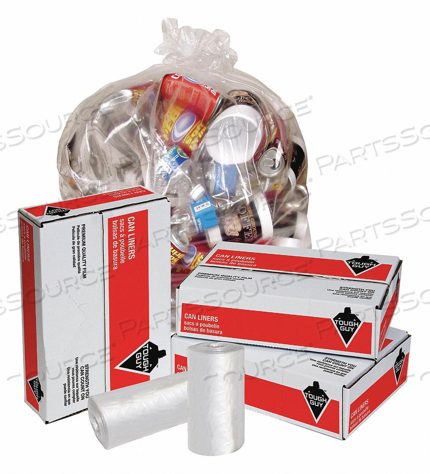 OEM#: 15E488TRASH BAG 56 GAL. CLEAR PK150 by Tough Guy