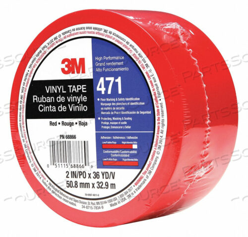 OEM#: 471D7624 MARKING TAPE 2IN W 108 FT L RED by 3M Consumer