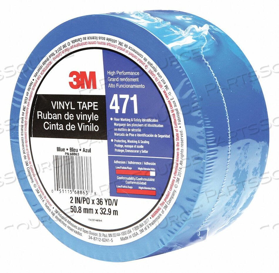 OEM#: 471D7624 MARKING TAPE 2IN W 108 FT L BLUE by 3M Consumer
