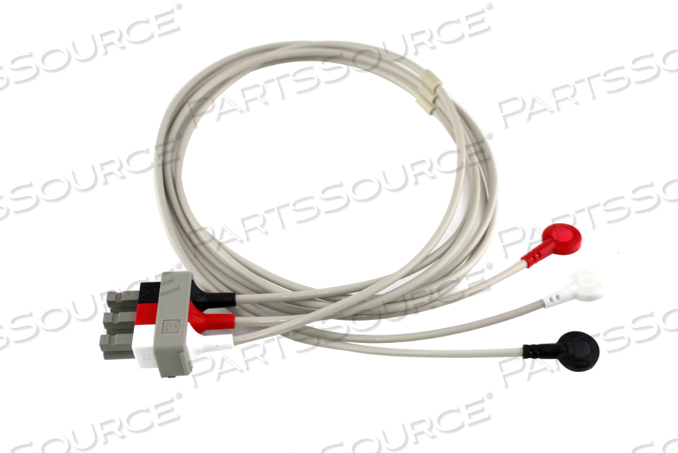 Replaces Philips Healthcare 989803104381PHILIPS COMPATIBLE ECG LEADWIRE 3 LEAD SNAP