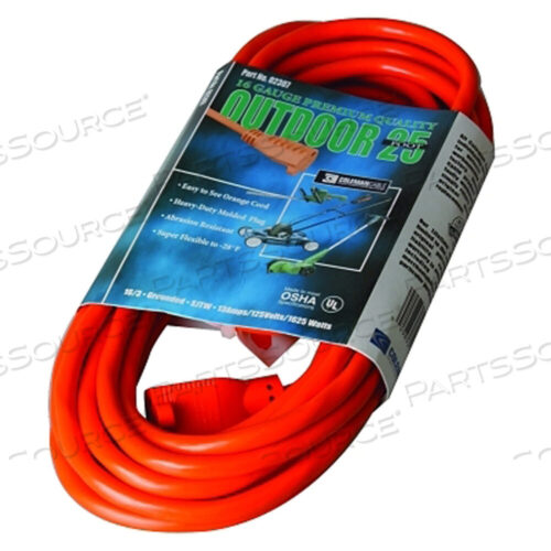 OEM#: 2307SW8803VINYL EXTENSION CORD, 25 FT, 1 OUTLET, ORANGE by Southwire Company, LLC