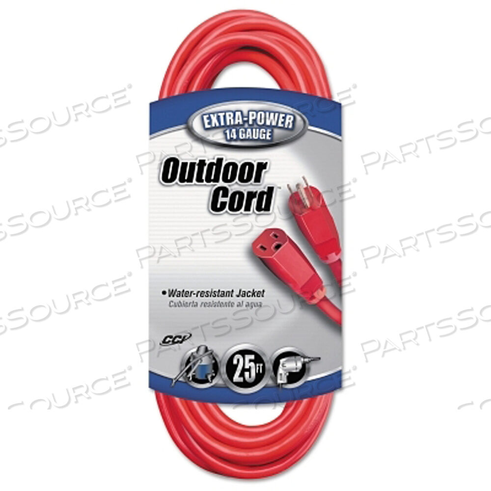 OEM#: 2407SW8804VINYL EXTENSION CORD, 25 FT, 1 OUTLET, RED by Southwire Company, LLC