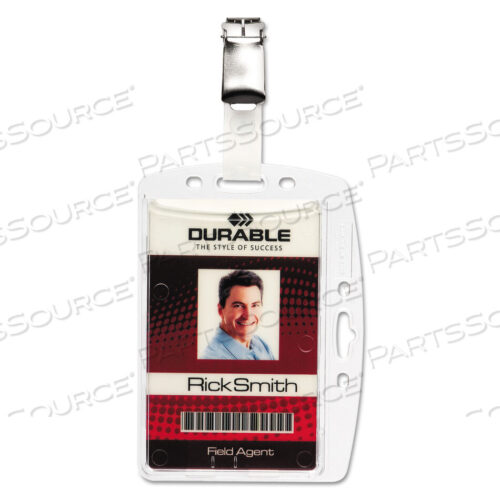 OEM#: 800519ID/SECURITY CARD HOLDER SET, VERTICAL/HORIZONTAL, CLIP, CLEAR, 25/PACK by Durable