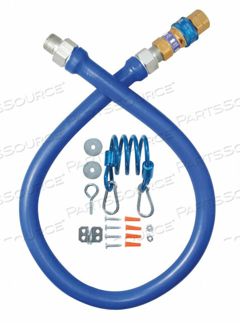 OEM#: 1650BPQR361/2 DIA., 36 BLUE HOSE, SNAPFAST, 1 ELBOW, RESTR by Dormont