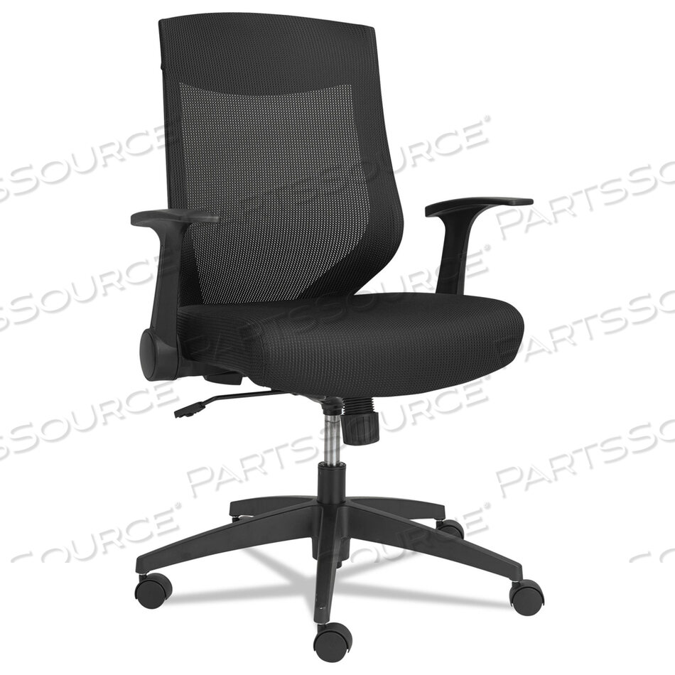 OEM#: ALEEBK4217ALERA EB-K SERIES SYNCHRO MID-BACK FLIP-ARM MESH CHAIR, SUPPORTS UP TO 275 LB, 18.5� TO 22.04 SEAT HEIGHT, BLACK by Alera