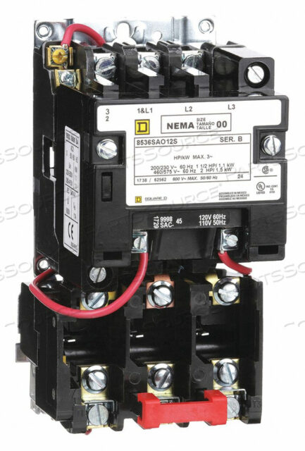 OEM#: 8536SAO12V02SH5146 MAGNETIC MOTOR STARTER NEMA 120V 3P 9A by Square D