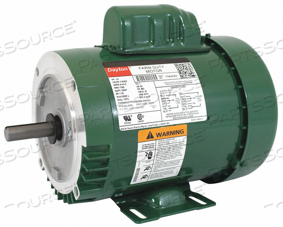 OEM#: 1TMW5FARM DTY MTR CAPSTRT TEFC 1/2HP 1725RPM by DAYTON ELECTRIC MANUFACTURING CO