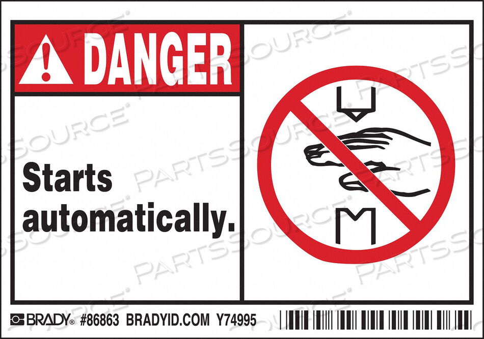 OEM#: 86863MACHINE/EQUIPMENT LABL 3-1/2INHX5INW PK5 by Brady Americas