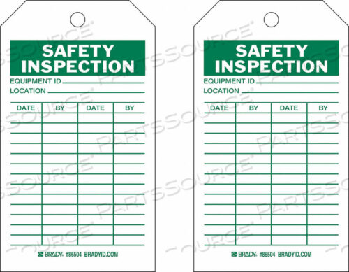 OEM#: 86504INSPECTION TAG 7INHX4INW HD POLY. PK10 by Brady Americas