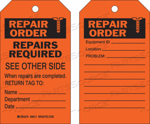 OEM#: 86511INSPECTION TAG 7INHX4INW HD POLY. PK10 by Brady Americas