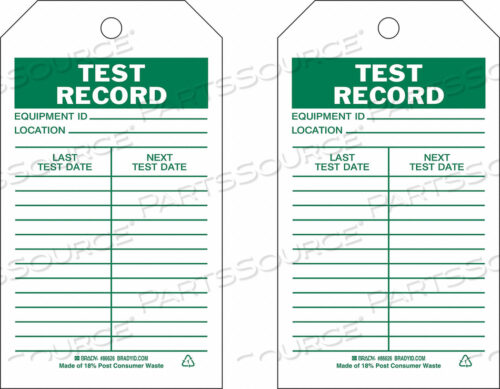 OEM#: 86513INSPECTION TAG 7INHX4INW HD POLY. PK10 by Brady Americas