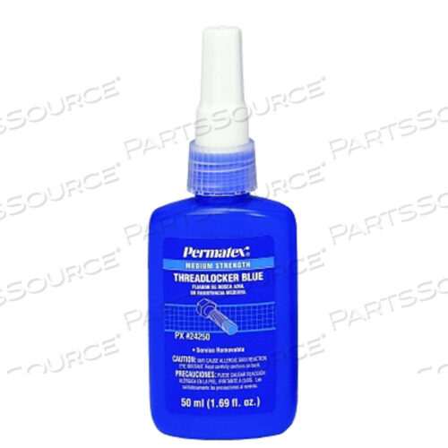 OEM#: 24250MEDIUM STRENGTH BLUE THREADLOCKER, 50 ML, 1/4 IN TO 3/4 IN THREAD, BLUE, LIQUID by Permatex